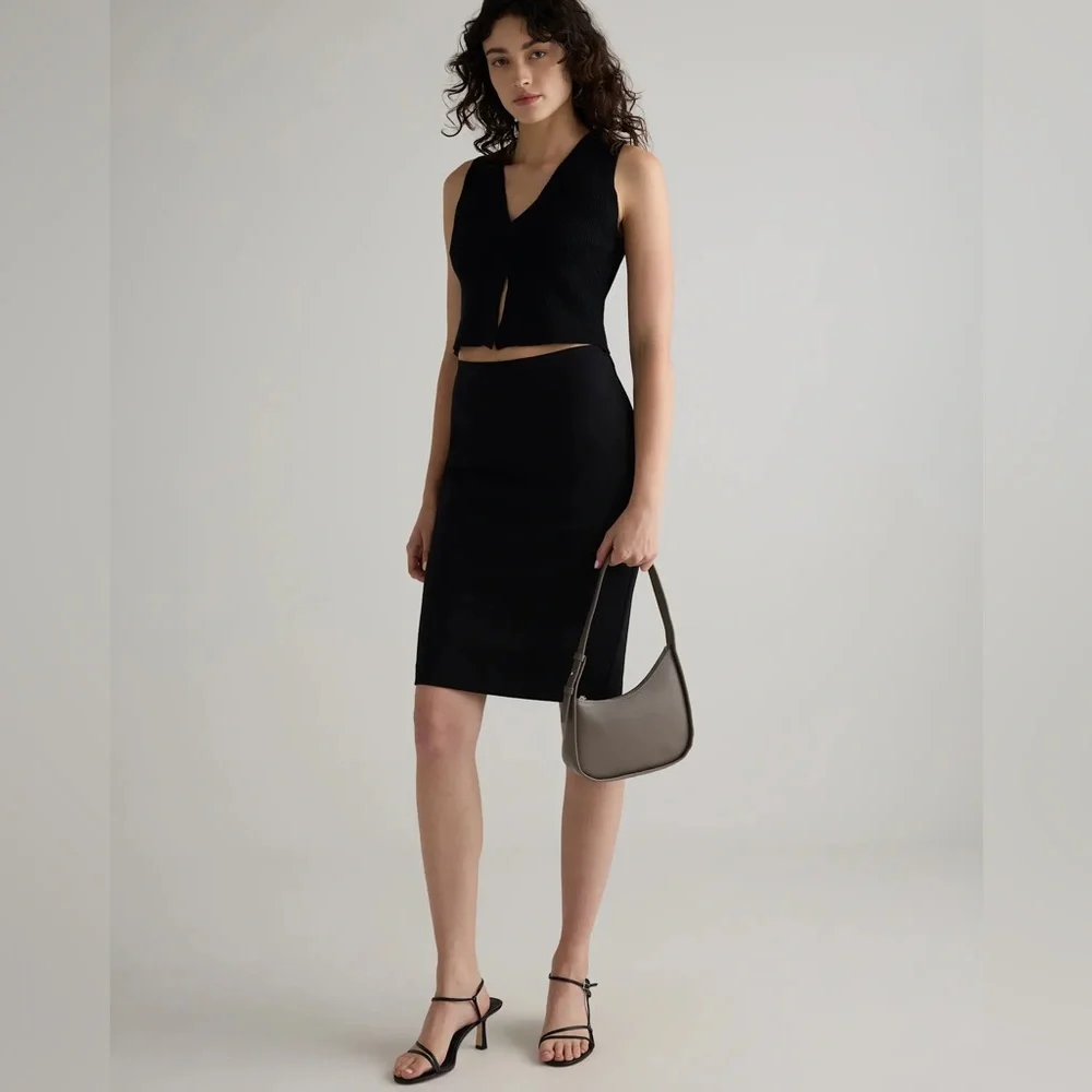 NWT Quince Italian Leather Asymmetrical Mini Shoulder Bag - Picture 4 of 7
